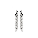 Dolce 18K White Gold Diamond & Black Ceramic Dangling Earrings