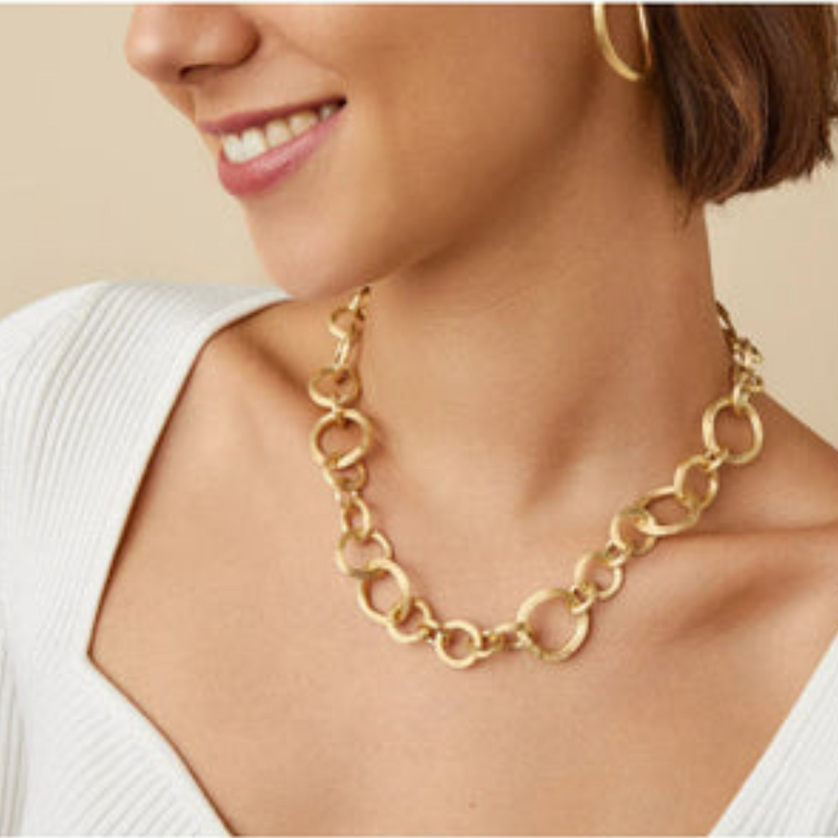 Marco Bicego Jewelry - Jaipur 18K Yellow Gold Medium Gauge Link Necklace | Manfredi Jewels