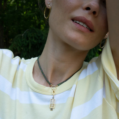 "Shoot for the Moon" Medallion with Black and White Diamonds