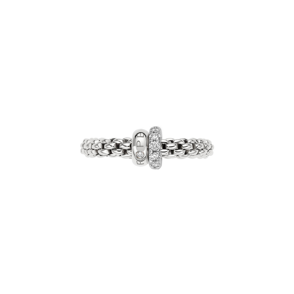 Fope Jewelry - Solo 18K White Gold Pavè Diamond Ring | Manfredi Jewels