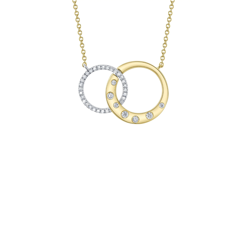 Kate 14K Yellow & White Gold 0.16ct Diamond Circle Necklace