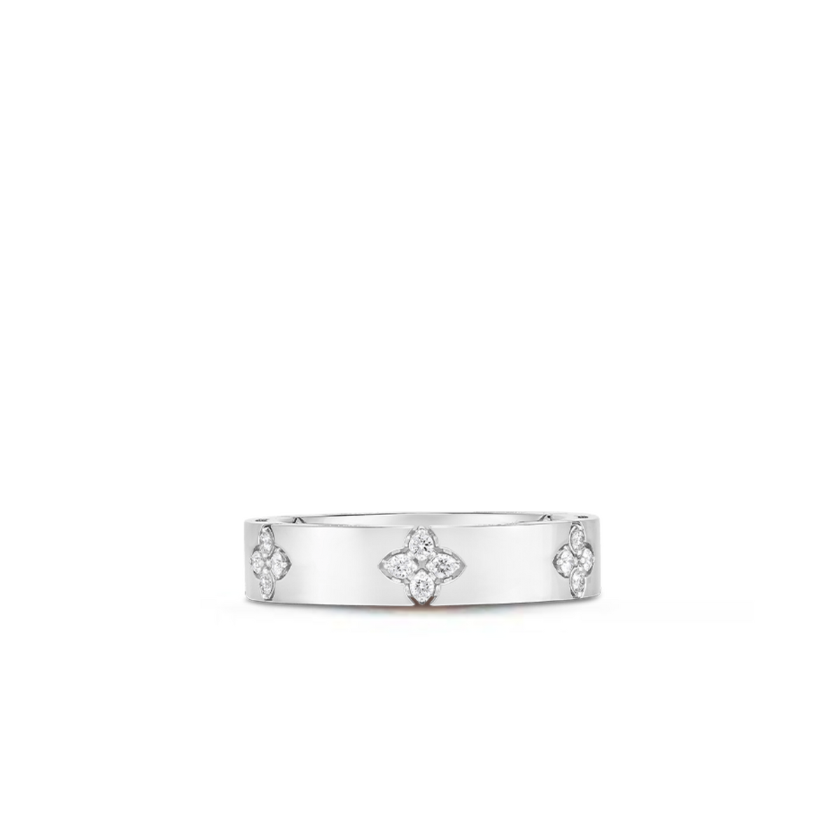 Roberto Coin Jewelry - Love In Verona 18K White Gold Narrow Diamond Ring | Manfredi Jewels
