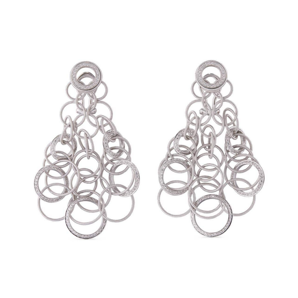 Buccellati Jewelry - Hawaii 18K White Gold Diamond Drop Earrings | Manfredi Jewels