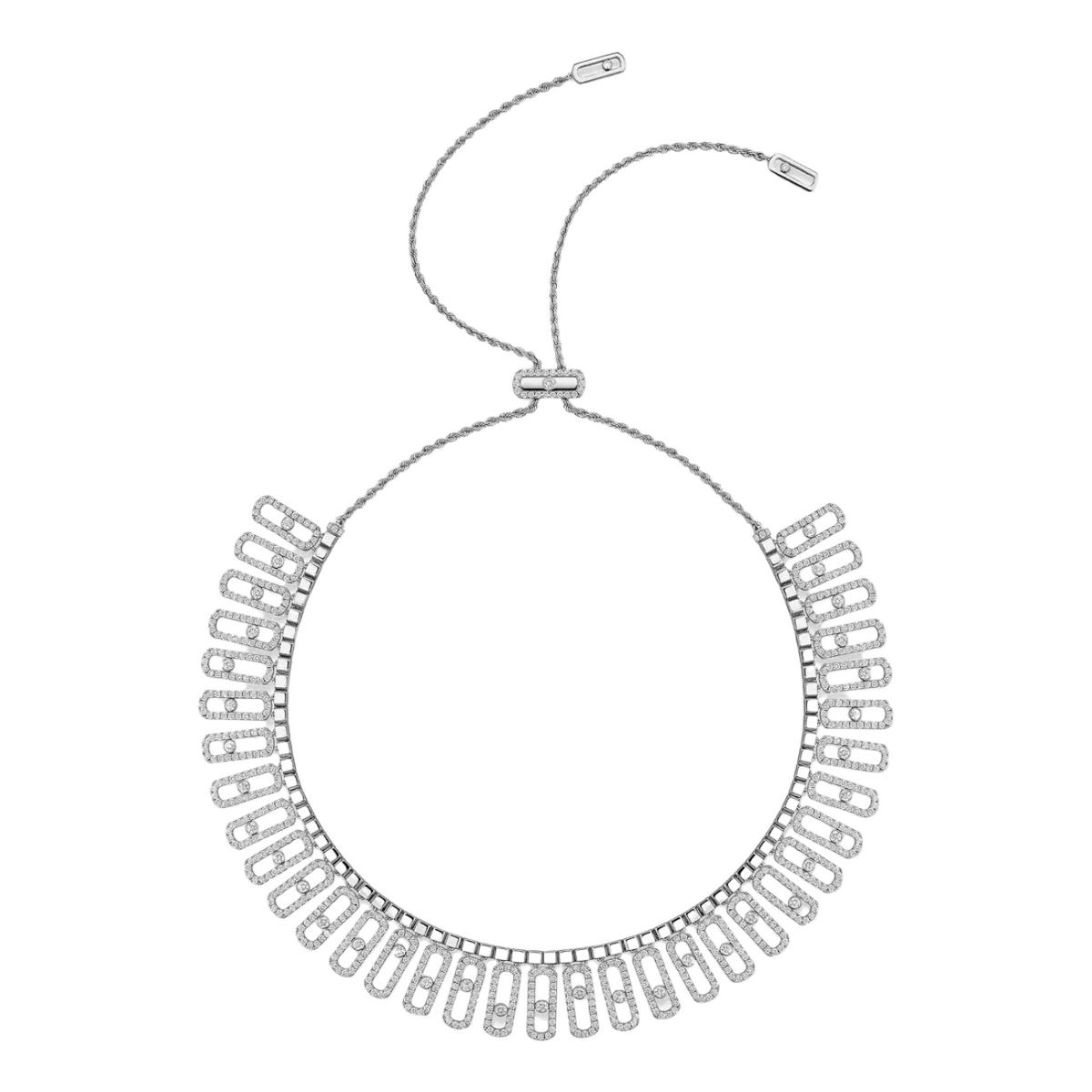 Messika Jewelry - Move 18K White Gold & Diamond Iconica Pavé Necklace | Manfredi Jewels