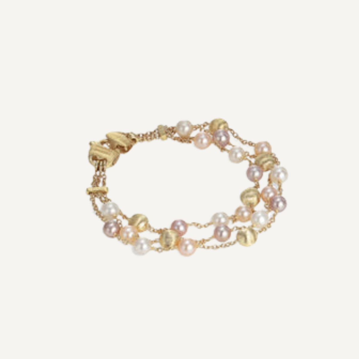 Marco Bicego Jewelry - Africa Pearl 18K Yellow Gold Three Strand Bracelet | Manfredi Jewels