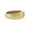 14K Yellow Gold Star Pave Set Diamond Cluster Textured Band Ring