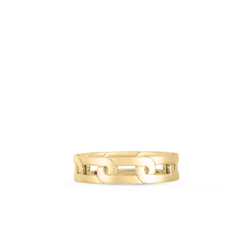 Navarra 18K Yellow Gold Slim Chain Ring