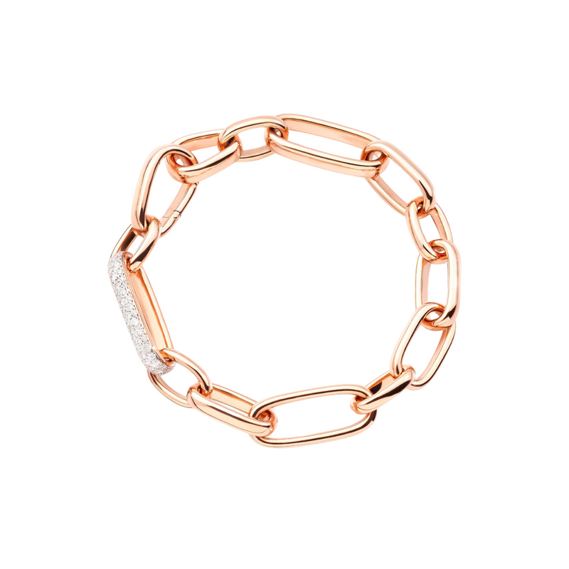 Pomellato Jewelry - Iconica 18K Rose Gold Diamond Pave Slim Bracelet | Manfredi Jewels