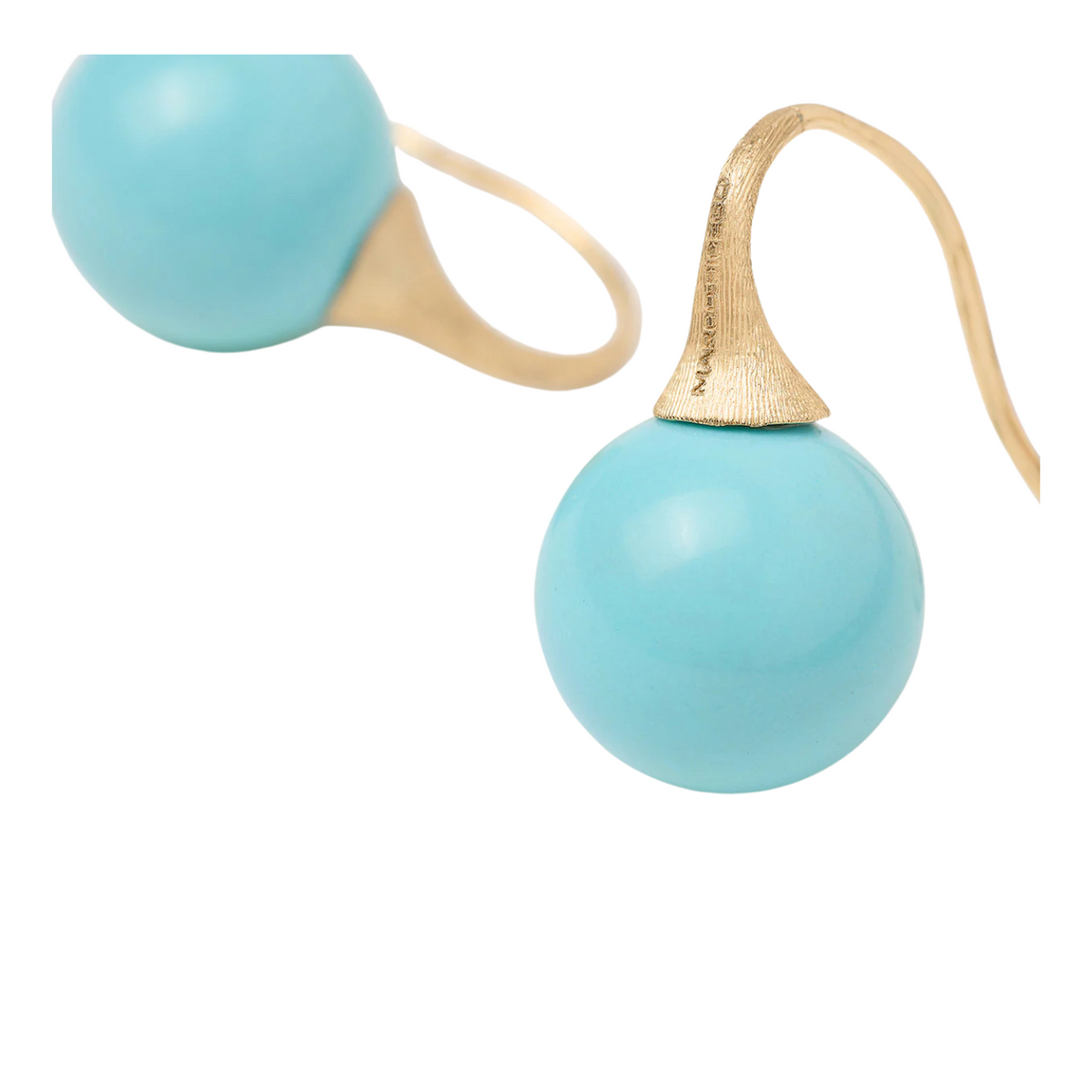 Marco Bicego Jewelry - Africa Boule 18K Yellow Gold & Turquoise Earrings | Manfredi Jewels