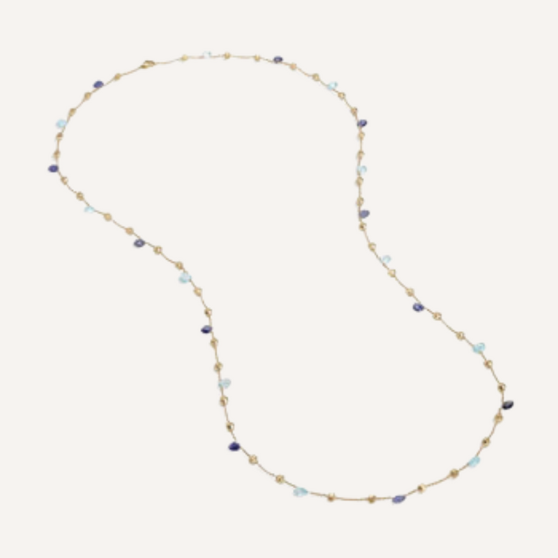 Paradise 18K Yellow Gold Iolite & Blue Topaz Long Necklace