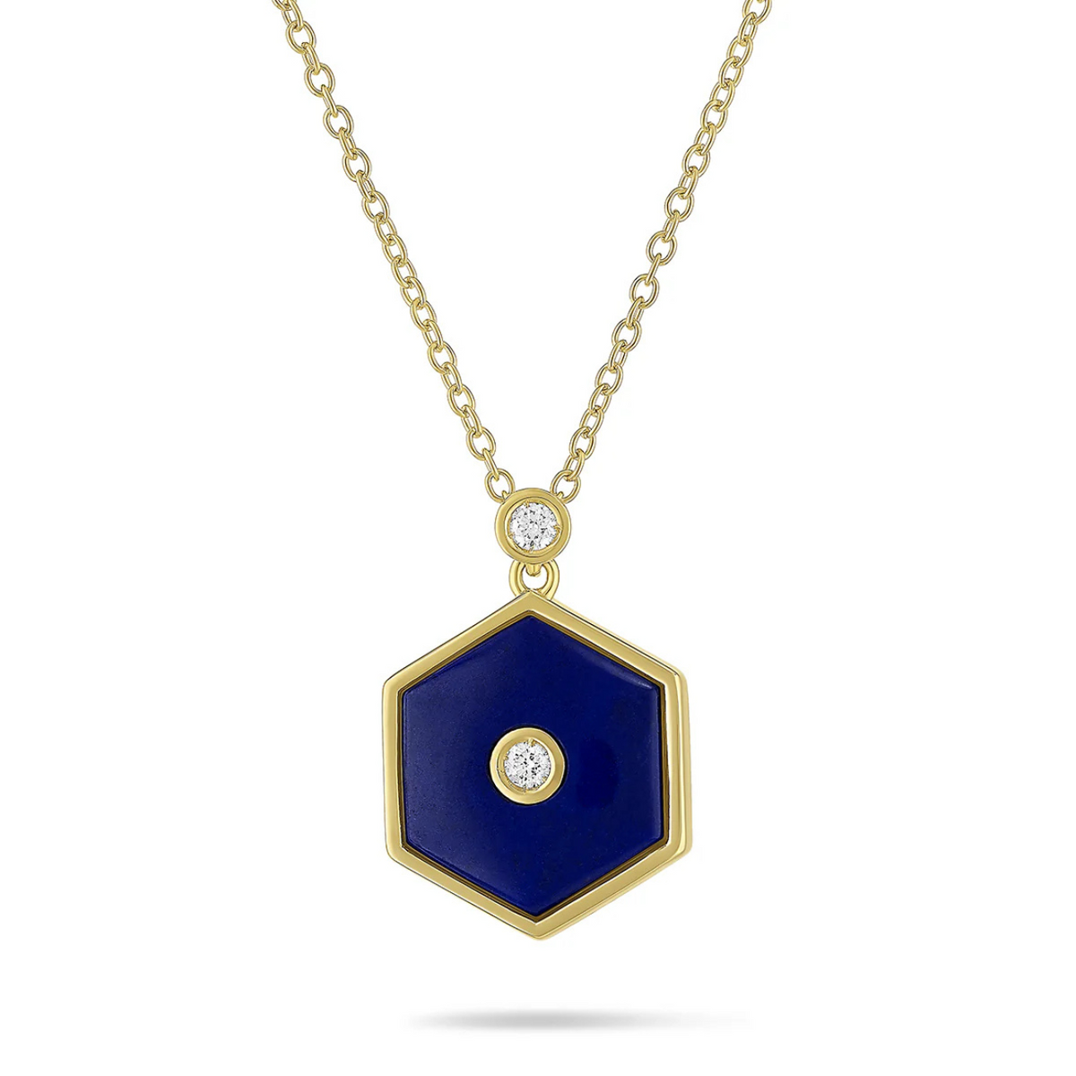Miseno - 18K Yellow Gold Diamond & Lapis Baia Sommersa Pendant | Manfredi Jewels