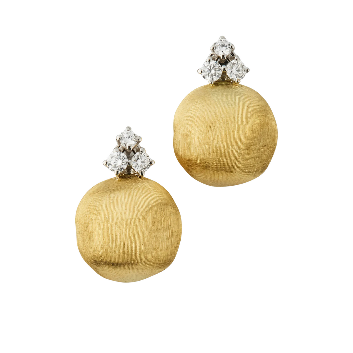 Marco Bicego - 18K Yellow Gold Stud Earrings with Diamonds | Manfredi Jewels