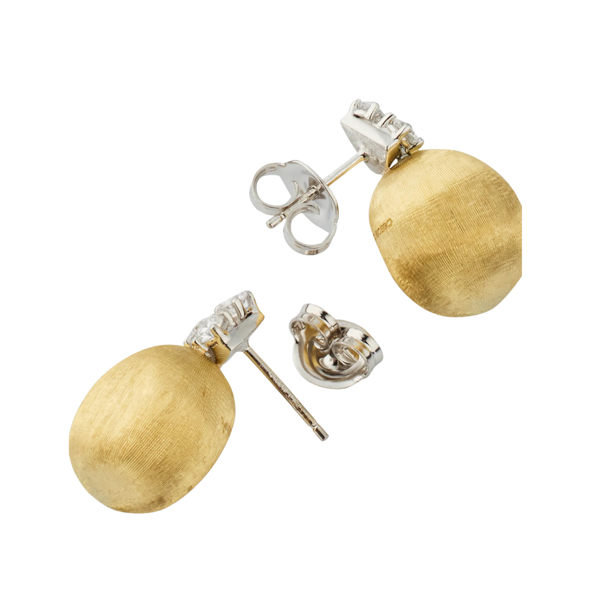 Marco Bicego - 18K Yellow Gold Stud Earrings with Diamonds | Manfredi Jewels