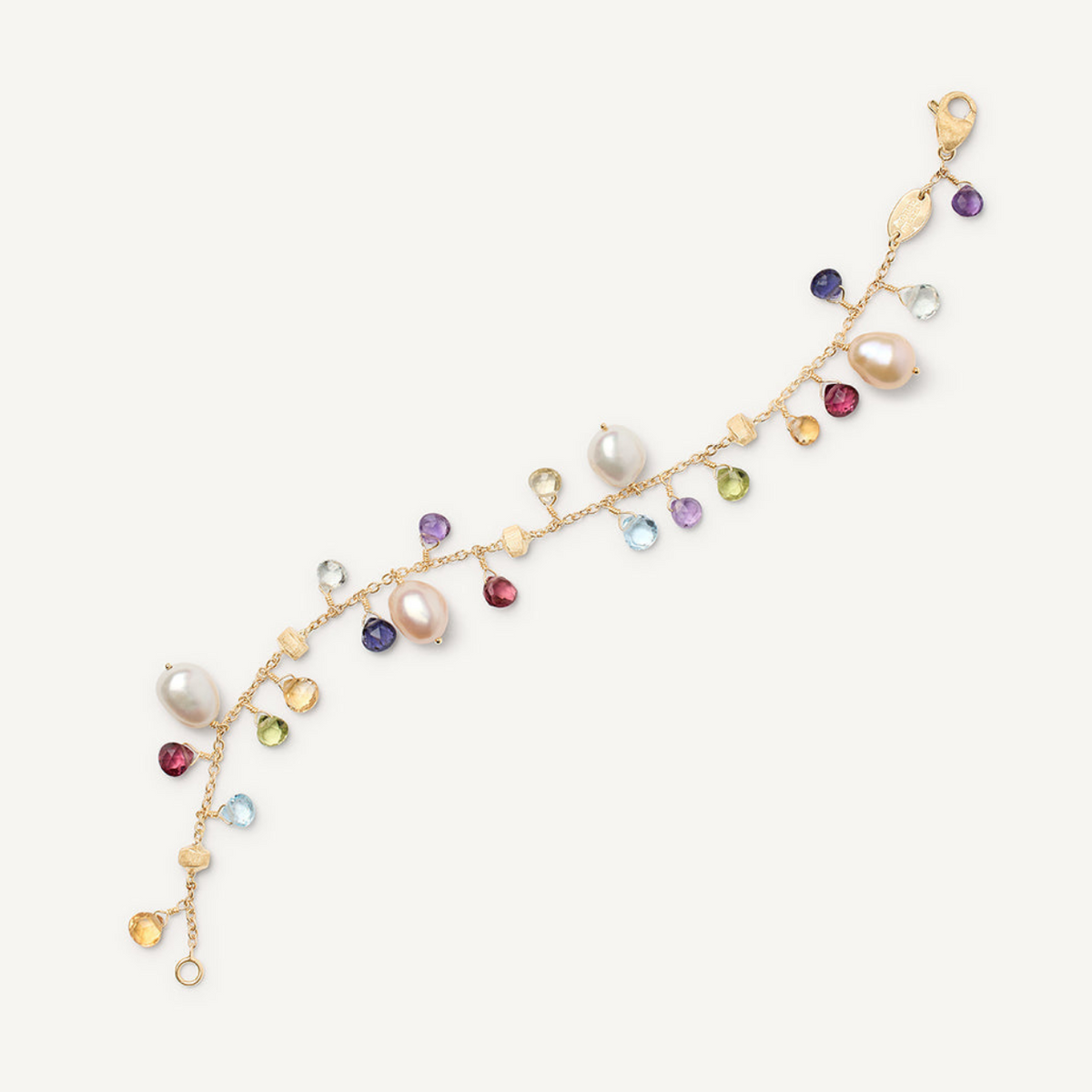 Marco Bicego Jewelry - Paradise 18K Yellow Gold Mixed Gemstone & Pearl Single Strand Bracelet | Manfredi Jewels