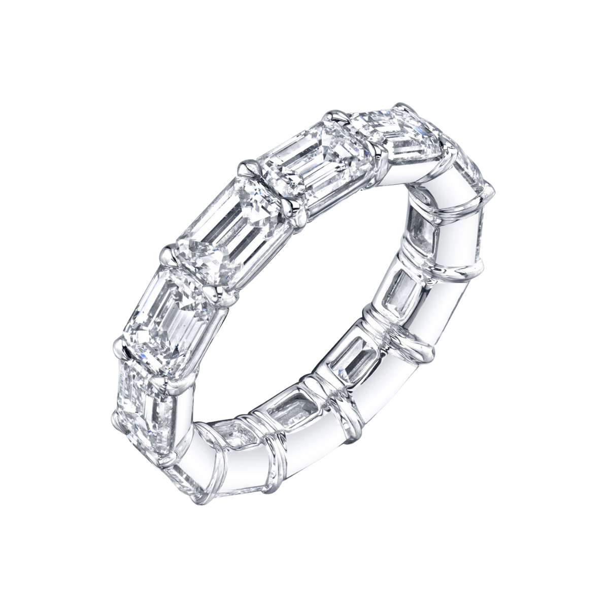 Manfredi Jewels Eternity Bands - Platinum Emerald Cut Diamond Eternity Band – 2.05 CTW Set East-West | Manfredi Jewels
