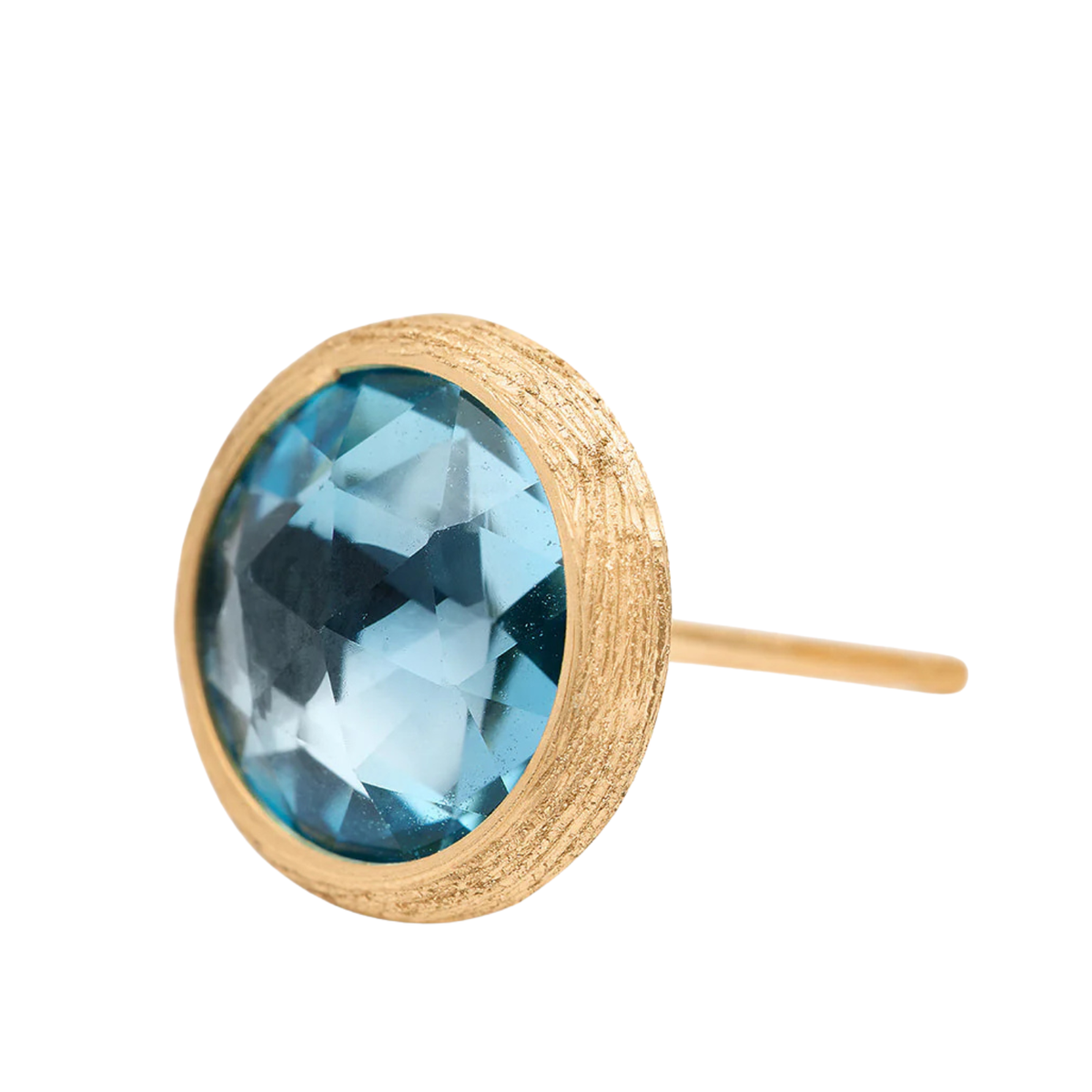 Marco Bicego Jewelry - Sky Blue Topaz Petite Stud 18K Yellow Gold And Blue Earrings | Manfredi Jewels
