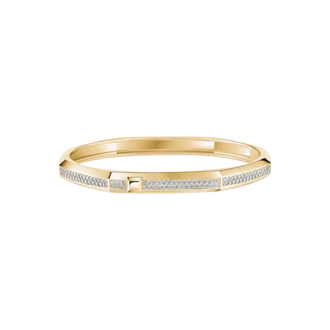 18K Yellow Gold Diamond Pavé Moderniste Bracelet Size Medium