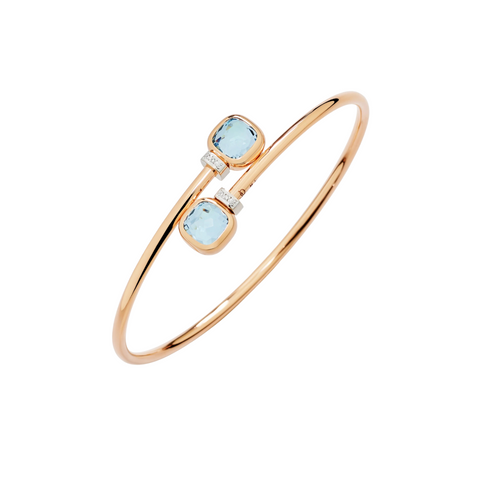 Nudo 18K Rose Gold Diamond & Sky Blue Topaz Mini Bangle