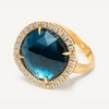 Jaipur Color 18K Yellow Gold London Blue Topaz & Diamond Medium Ring