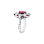 18K White Gold, Diamond, & Ruby Cocktail Ring