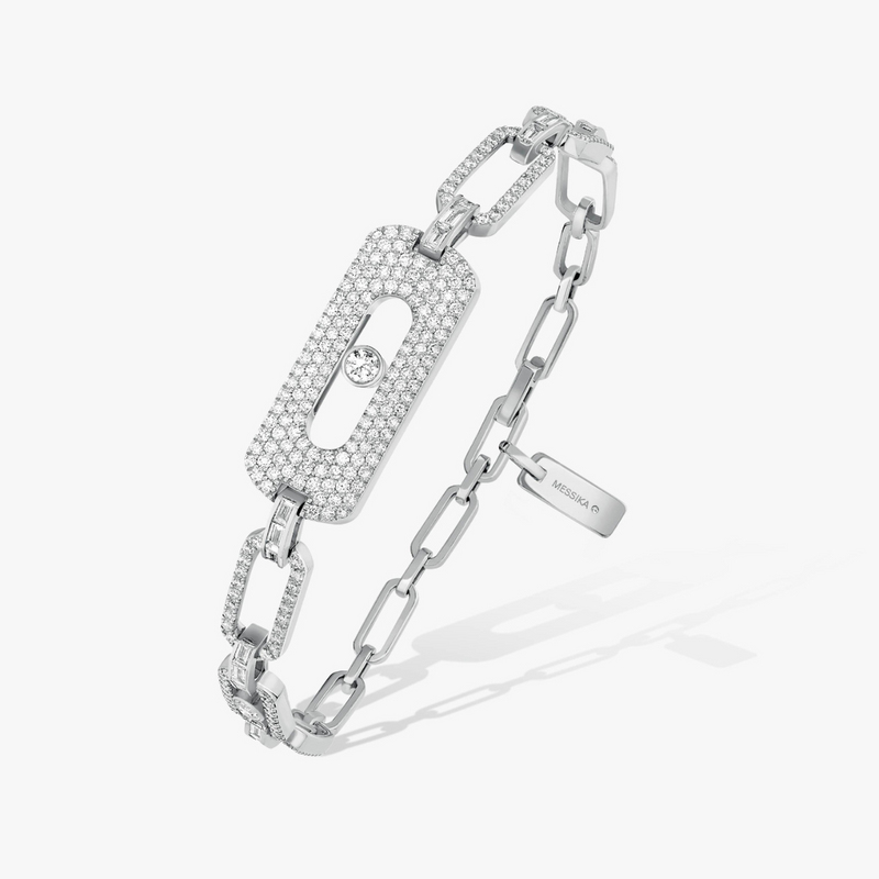 My Move 18K White Gold Pavé Chain Diamond Bracelet