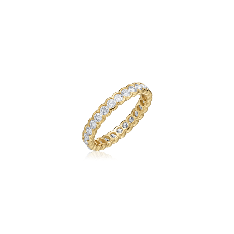 18K Yellow Gold & Diamond Semi-Bezel Eternity Band