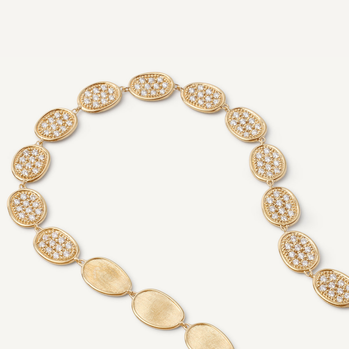 Marco Bicego Jewelry - Lunaria 18K Yellow Gold Diamond Pavé Link Collar Necklace | Manfredi Jewels