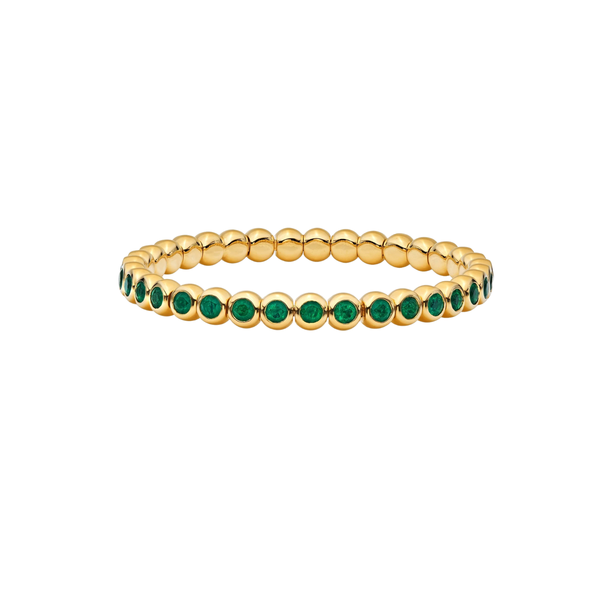 Marguerite Stretch Emerald Bezel Set Bracelet