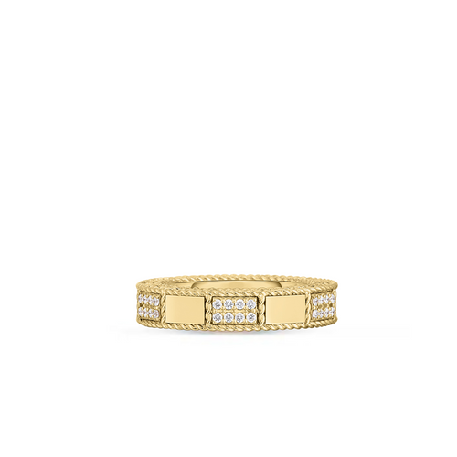 Mosaic 18K Yellow Gold Diamond Accent Ring