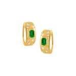 18K Yellow Gold, Diamond & Tsavorite Pouf Earrings