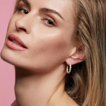 18K Yellow Gold Diamond Moonlight Hoop Earrings