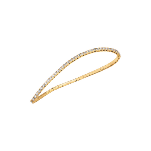 14K Rose Gold & Diamond Flexible Bangle