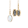 18K Yellow Gold "Elle" Stone Slim 18K Yellow Gold Locket Necklace