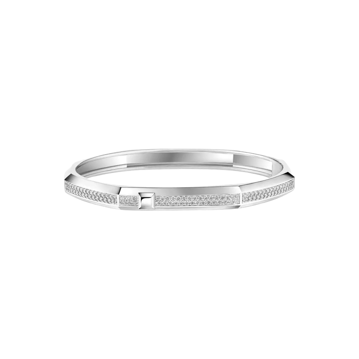 18K White Gold Diamond Pavé Moderniste Bracelet
