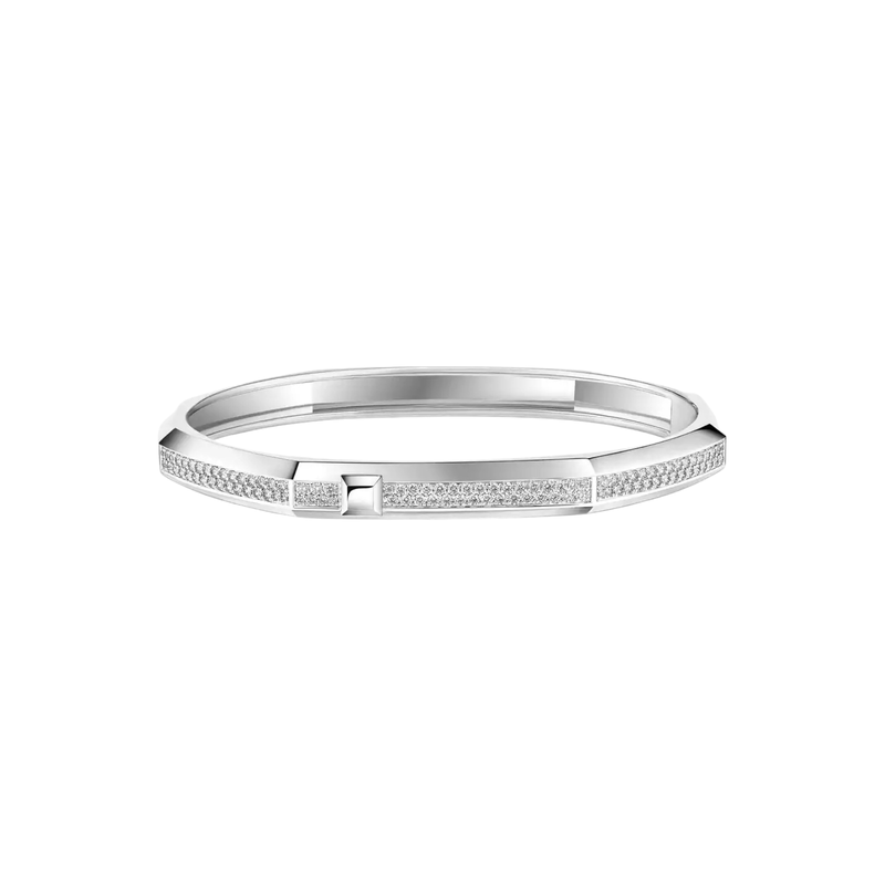 18K White Gold Diamond Pavé Moderniste Bracelet