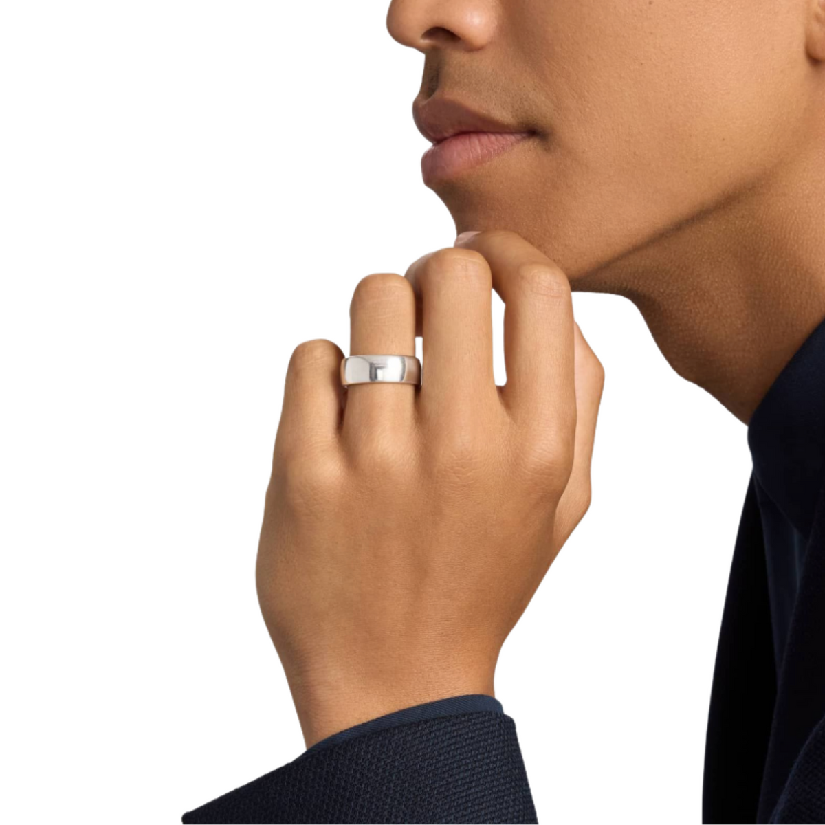 Benchmark Wedding Rings - 14K White Gold 9.0 European Comfort Fit Wedding Band | Manfredi Jewels