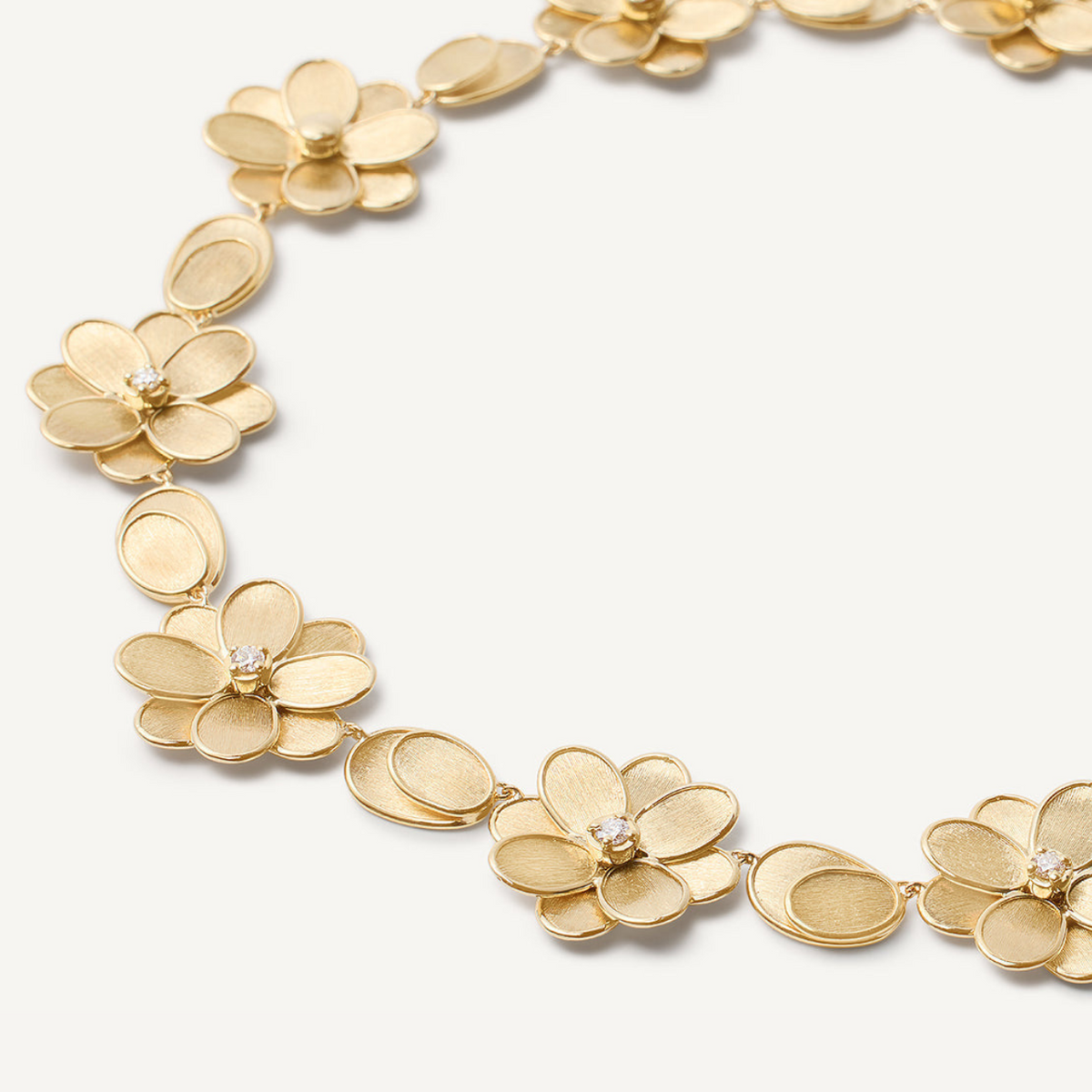 Marco Bicego Jewelry - Petali 18K Yellow Gold Flower Collar Diamond Necklace | Manfredi Jewels