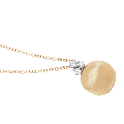 Africa 18K Yellow Gold Pendant Necklace With Diamonds