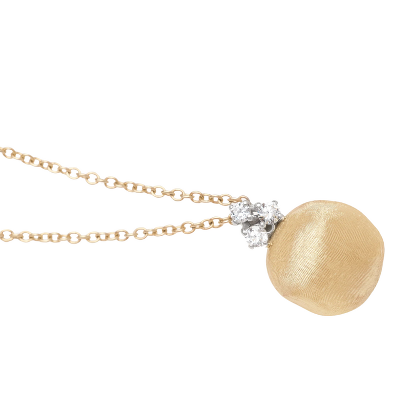 Africa 18K Yellow Gold Pendant Necklace With Diamonds