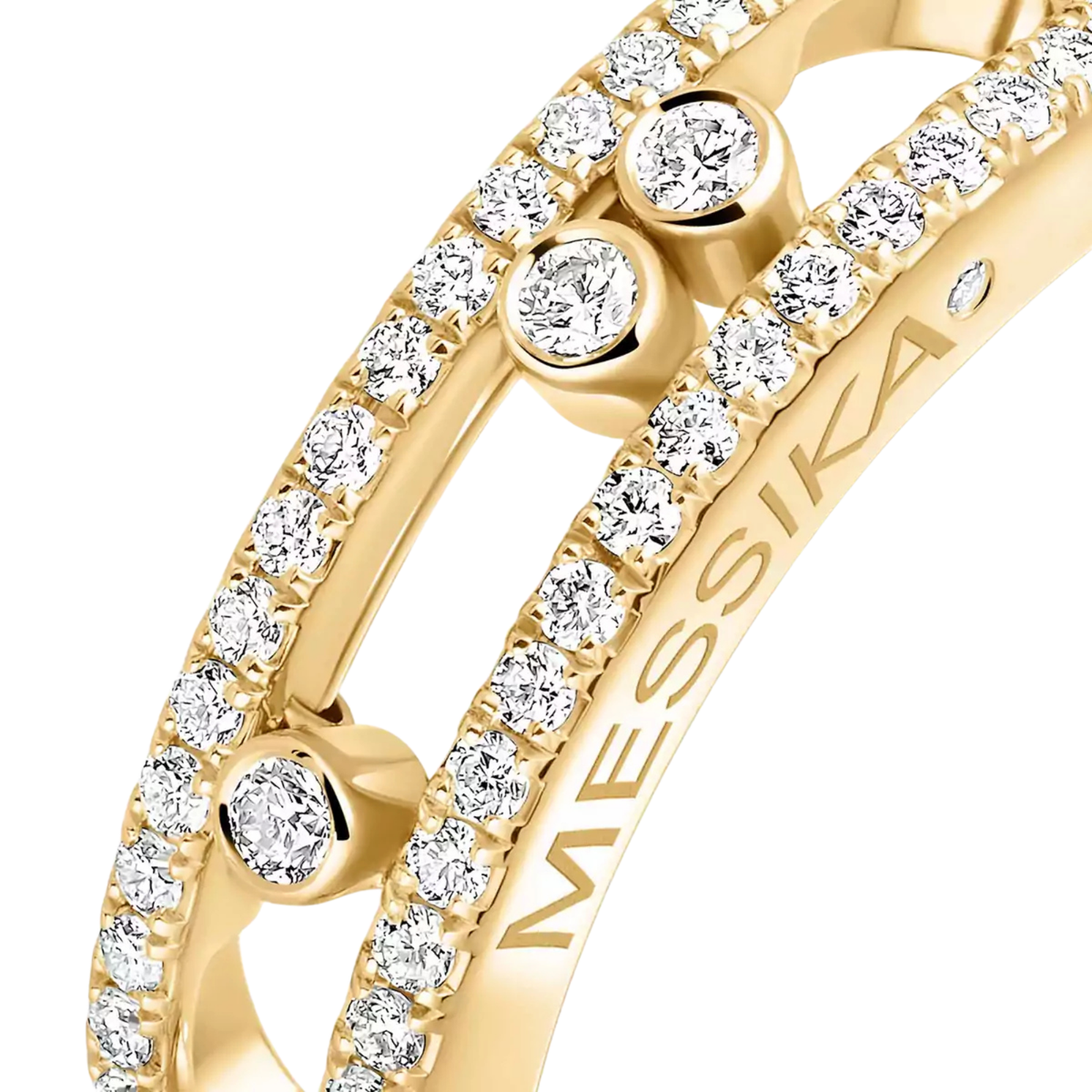 Move Classique Pave Ring in 18K Yellow Gold - Small