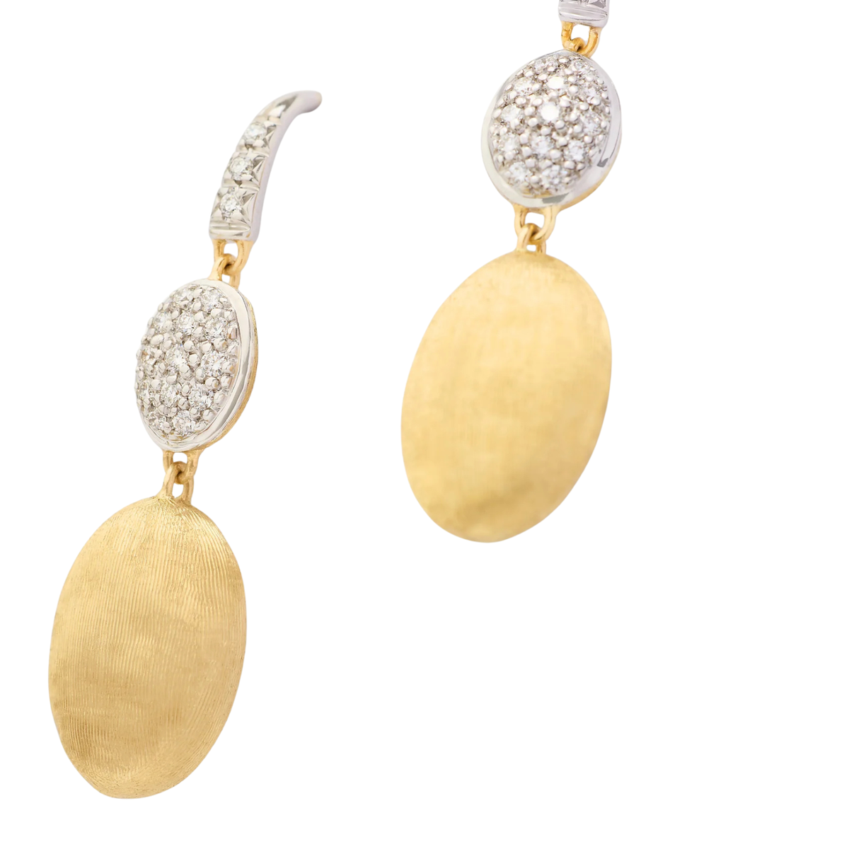 Marco Bicego Jewelry - 18K Yellow Gold Siviglia Hook Earrings with Diamond Accent | Manfredi Jewels
