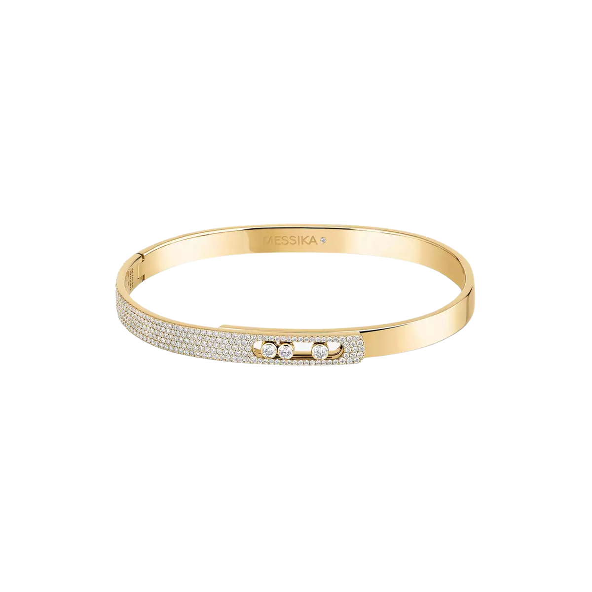 Messika Jewelry - Move Noa 18K Yellow Gold Small Model Diamond Pavé Bangle Bracelet | Manfredi Jewels