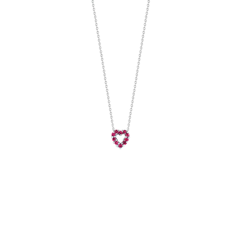 Tiny Treasures 18K White Gold Pink Sapphire & Diamond Reversible Heart Necklace