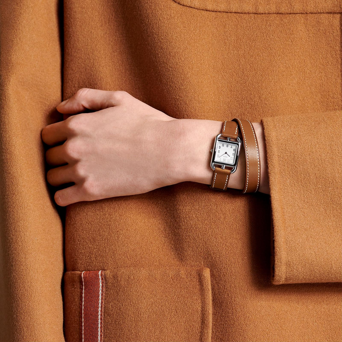 Hermès Watches - CAPE COD - OPALINE SILVER DOUBLE TOUR SMALL WATCH | Manfredi Jewels