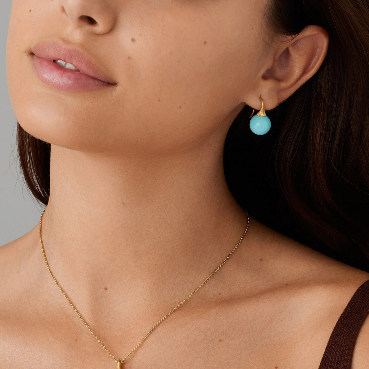 Marco Bicego Jewelry - Africa Boule 18K Yellow Gold & Turquoise Earrings | Manfredi Jewels