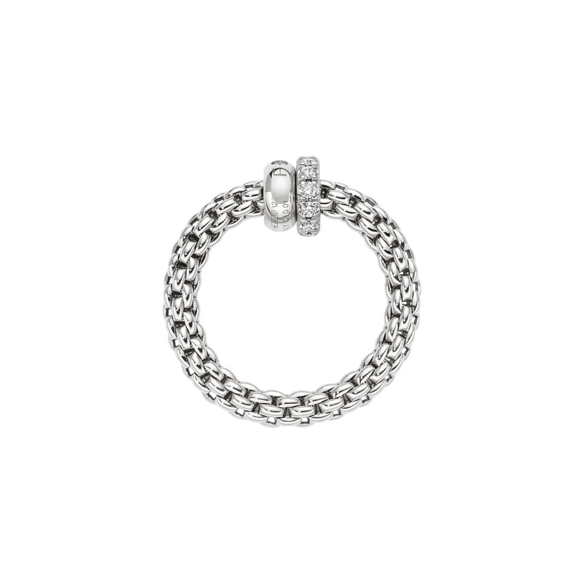 Fope Jewelry - Solo 18K White Gold Pavè Diamond Ring | Manfredi Jewels