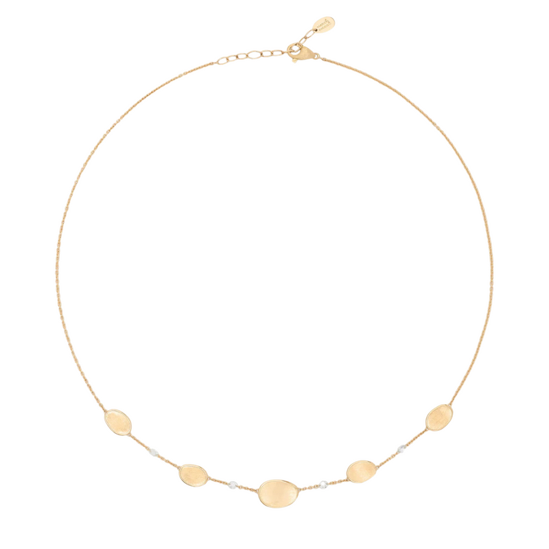 18K Yellow Gold Lightweight Necklace with Diamonds
