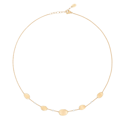 18K Yellow Gold Lightweight Necklace with Diamonds