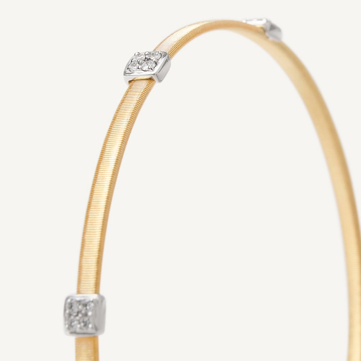 Marco Bicego Jewelry - Masai Small Three Station 18K Yellow Gold Diamond Bracelet | Manfredi Jewels