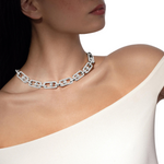 So Move 18K White Gold XL Pavé Diamond Necklace